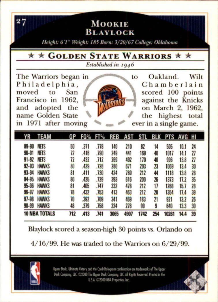 1999/2000 Ultimate Victory (Upper Deck) Basketball - Picture 45 of 169