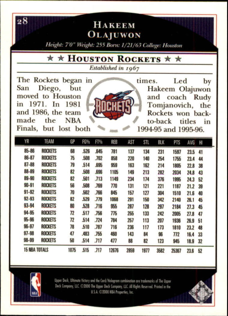 1999/2000 Ultimate Victory (Upper Deck) Basketball - Picture 47 of 169