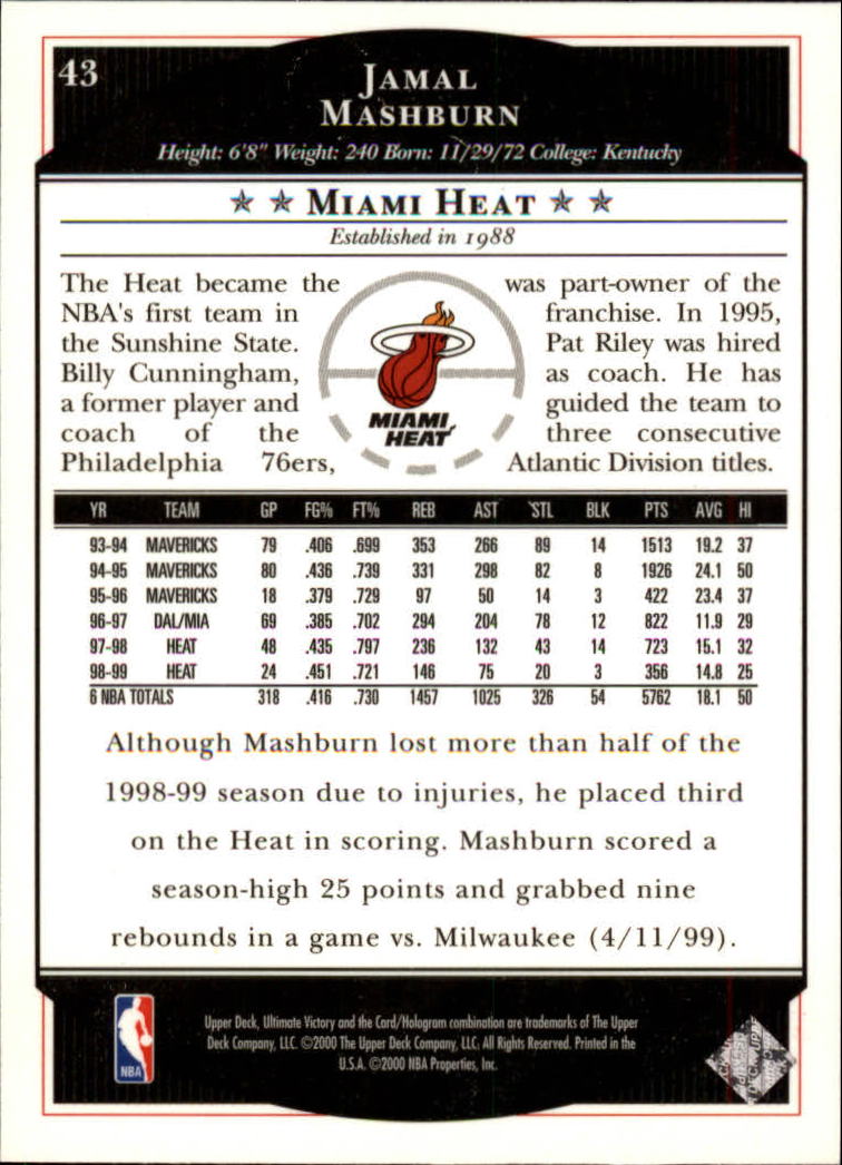 1999/2000 Ultimate Victory (Upper Deck) Basketball - Picture 73 of 169