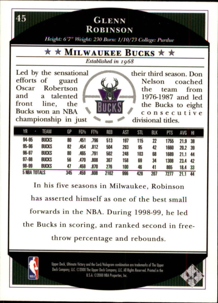 1999/2000 Ultimate Victory (Upper Deck) Basketball - Picture 75 of 169