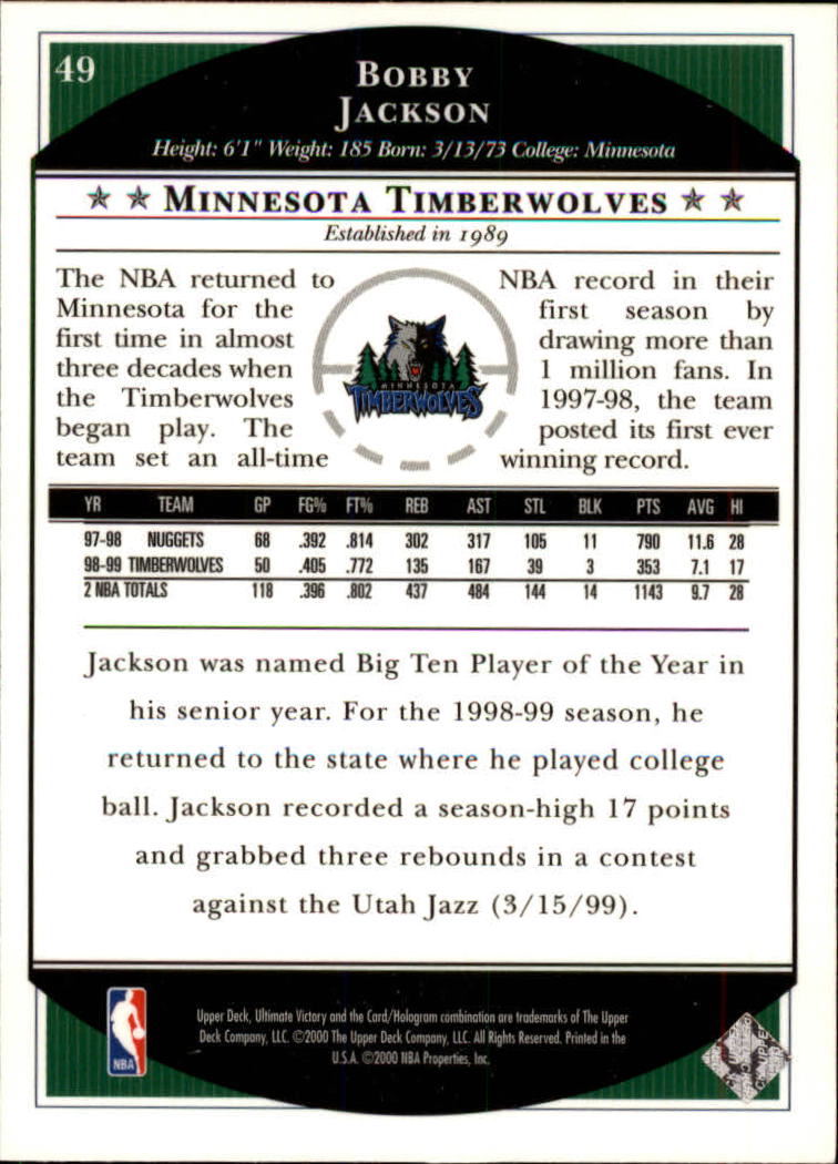 1999/2000 Ultimate Victory (Upper Deck) Basketball - Picture 81 of 169