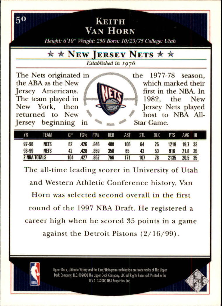 1999/2000 Ultimate Victory (Upper Deck) Basketball - Picture 83 of 169