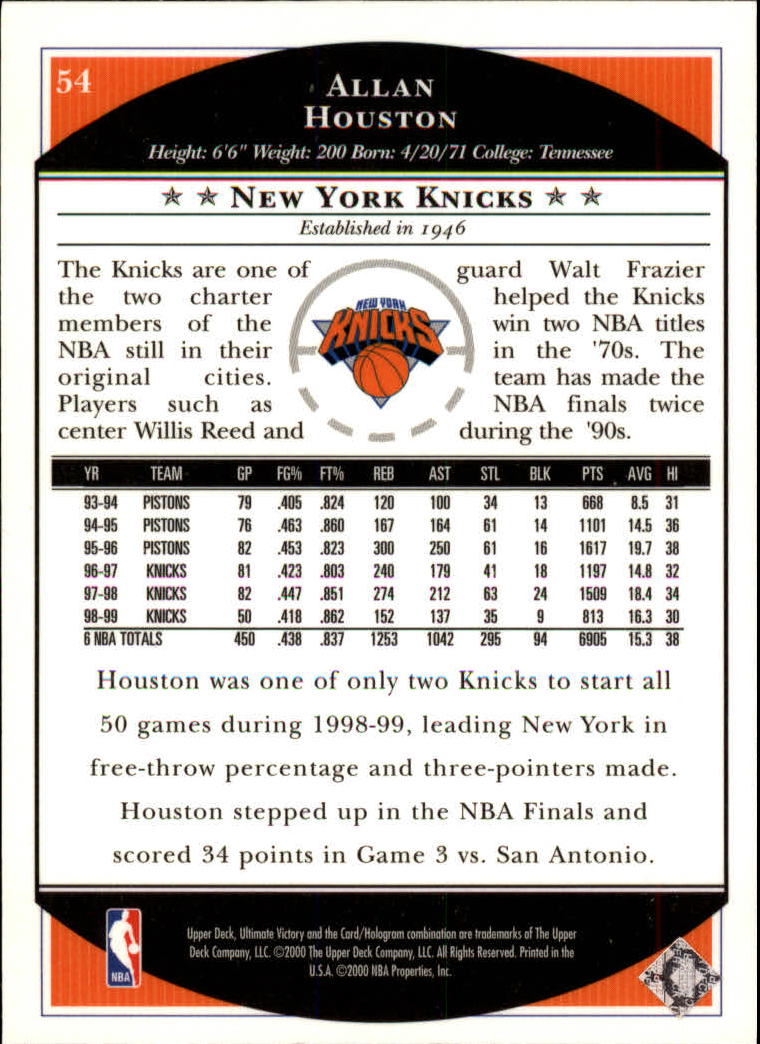 1999/2000 Ultimate Victory (Upper Deck) Basketball - Picture 91 of 169