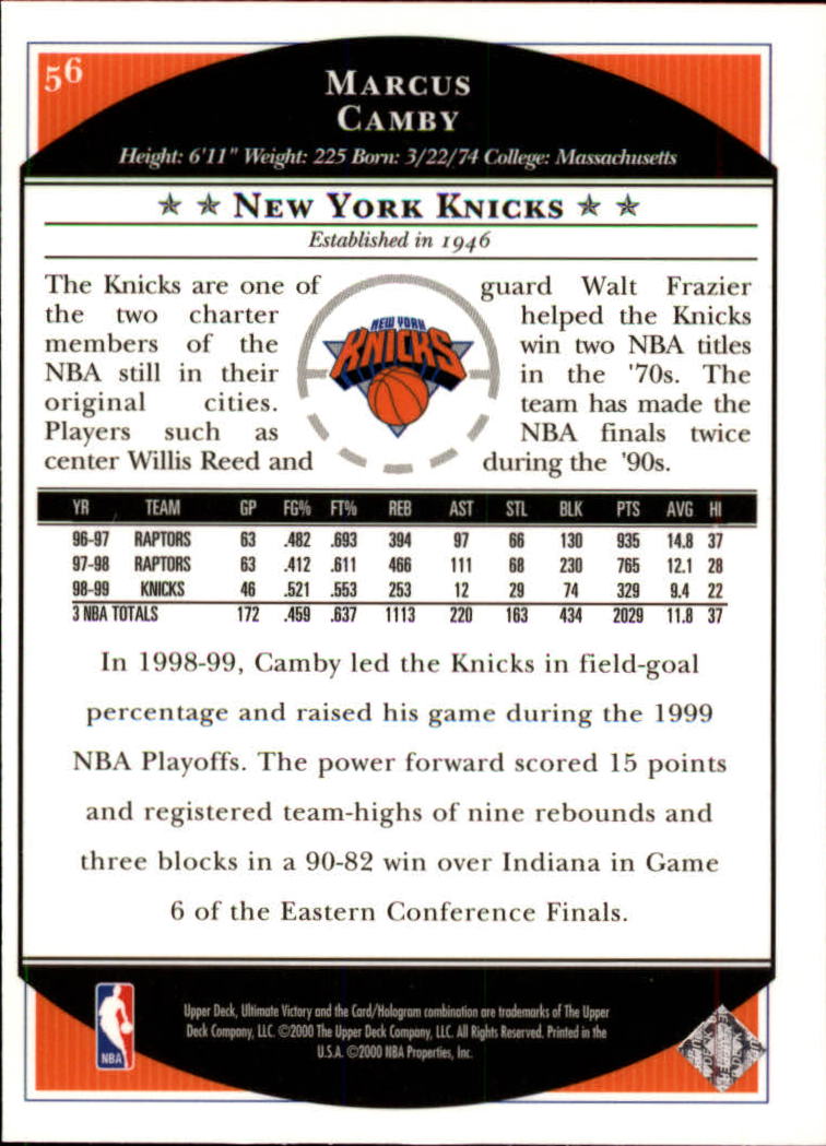 1999/2000 Ultimate Victory (Upper Deck) Basketball - Picture 95 of 169