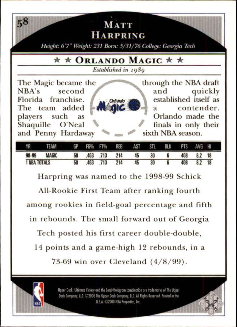 1999/2000 Ultimate Victory (Upper Deck) Basketball - Picture 99 of 169