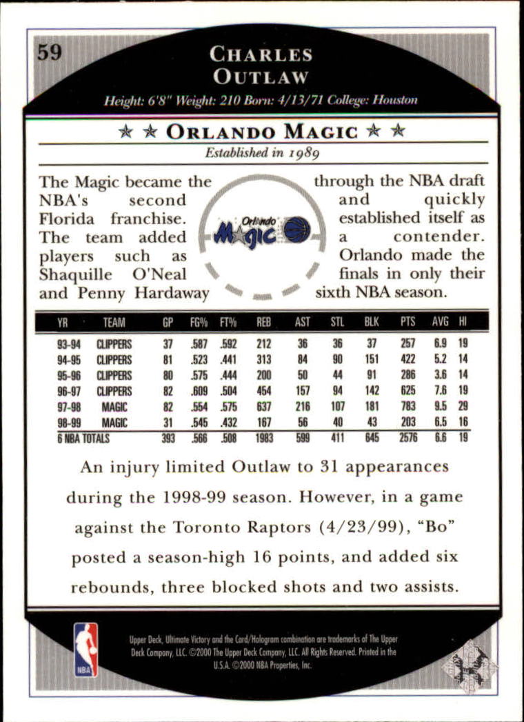 1999/2000 Ultimate Victory (Upper Deck) Basketball - Picture 101 of 169