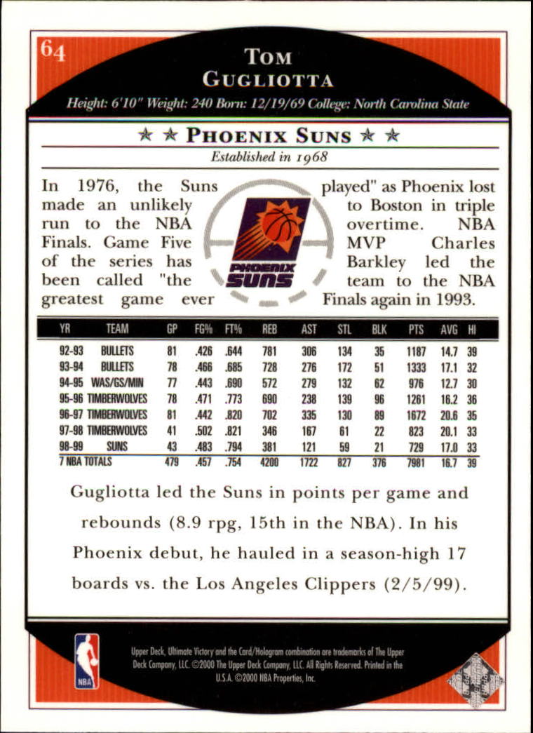 1999/2000 Ultimate Victory (Upper Deck) Basketball - Picture 109 of 169
