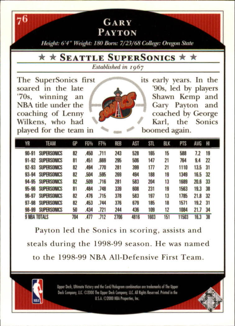 1999/2000 Ultimate Victory (Upper Deck) Basketball - Picture 127 of 169