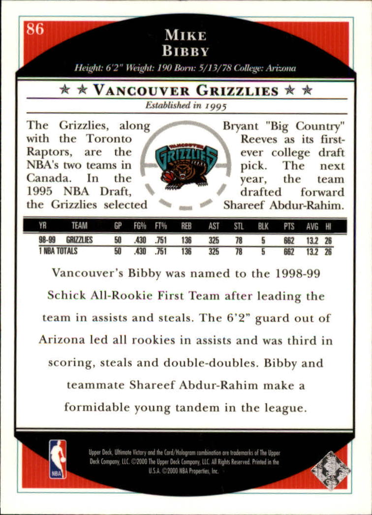 1999/2000 Ultimate Victory (Upper Deck) Basketball - Picture 145 of 169
