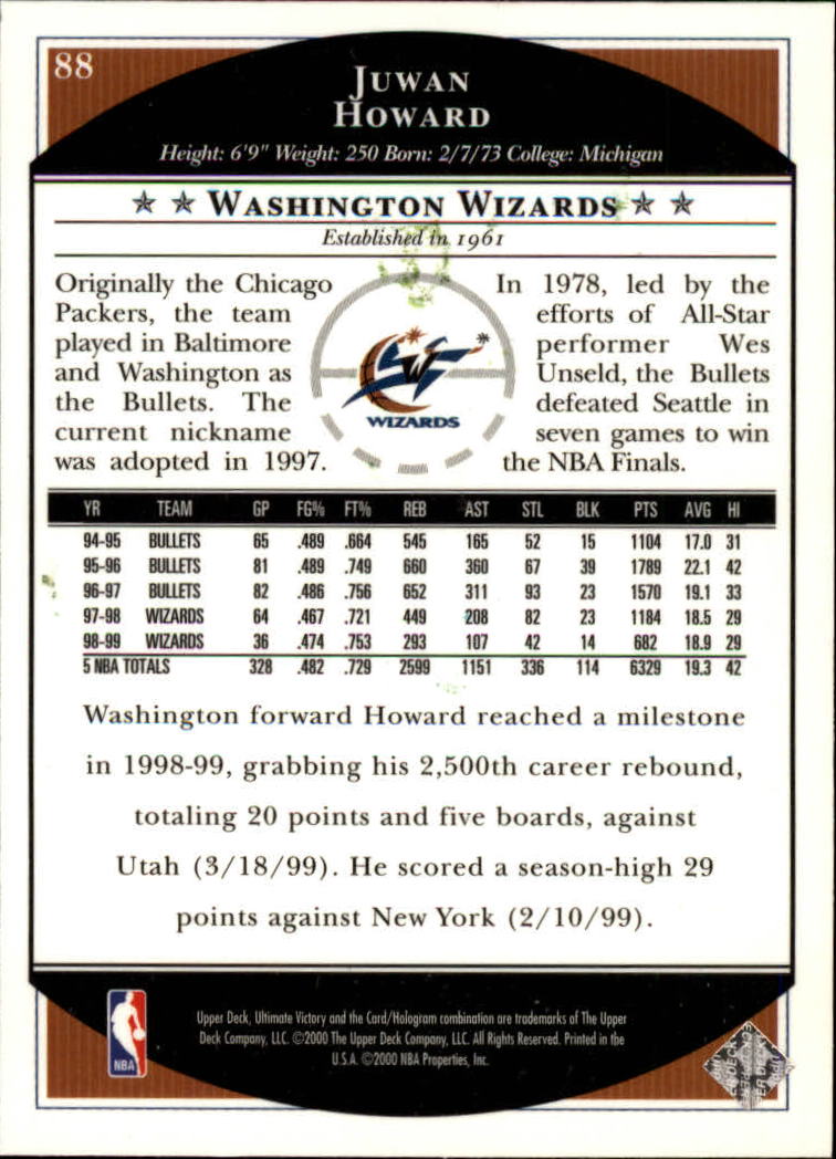 1999/2000 Ultimate Victory (Upper Deck) Basketball - Picture 149 of 169