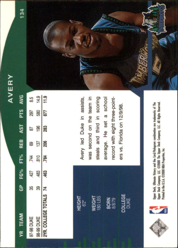 1999/2000 Ultimate Victory (Upper Deck) Basketball - Picture 157 of 169