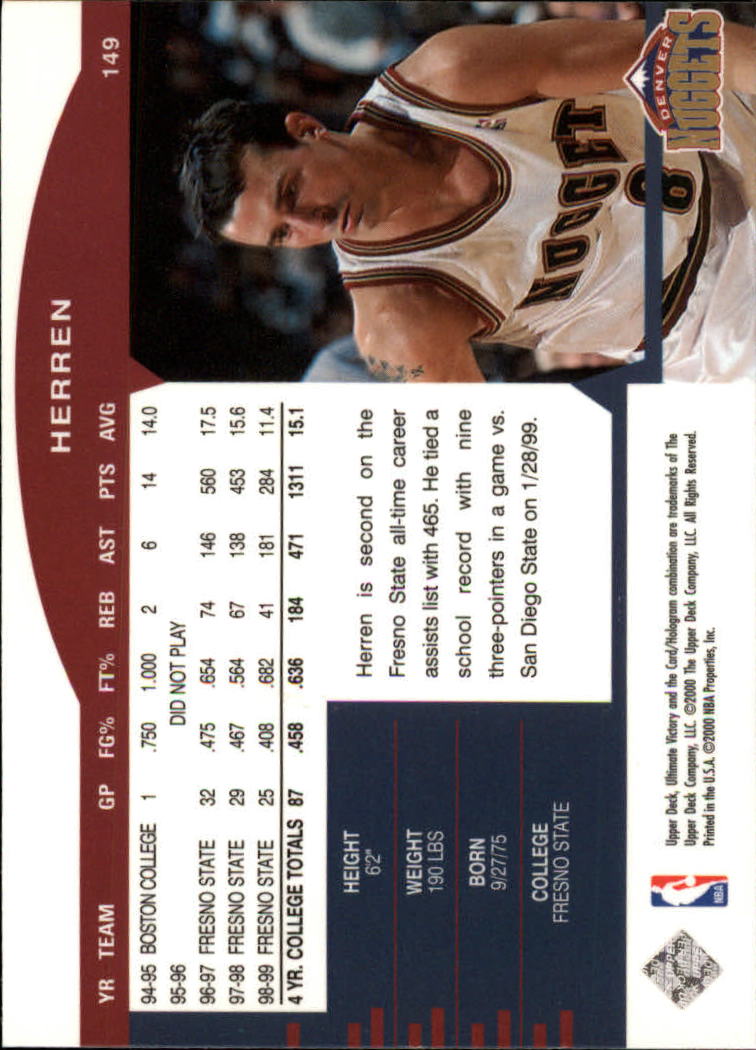1999/2000 Ultimate Victory (Upper Deck) Basketball - Picture 163 of 169