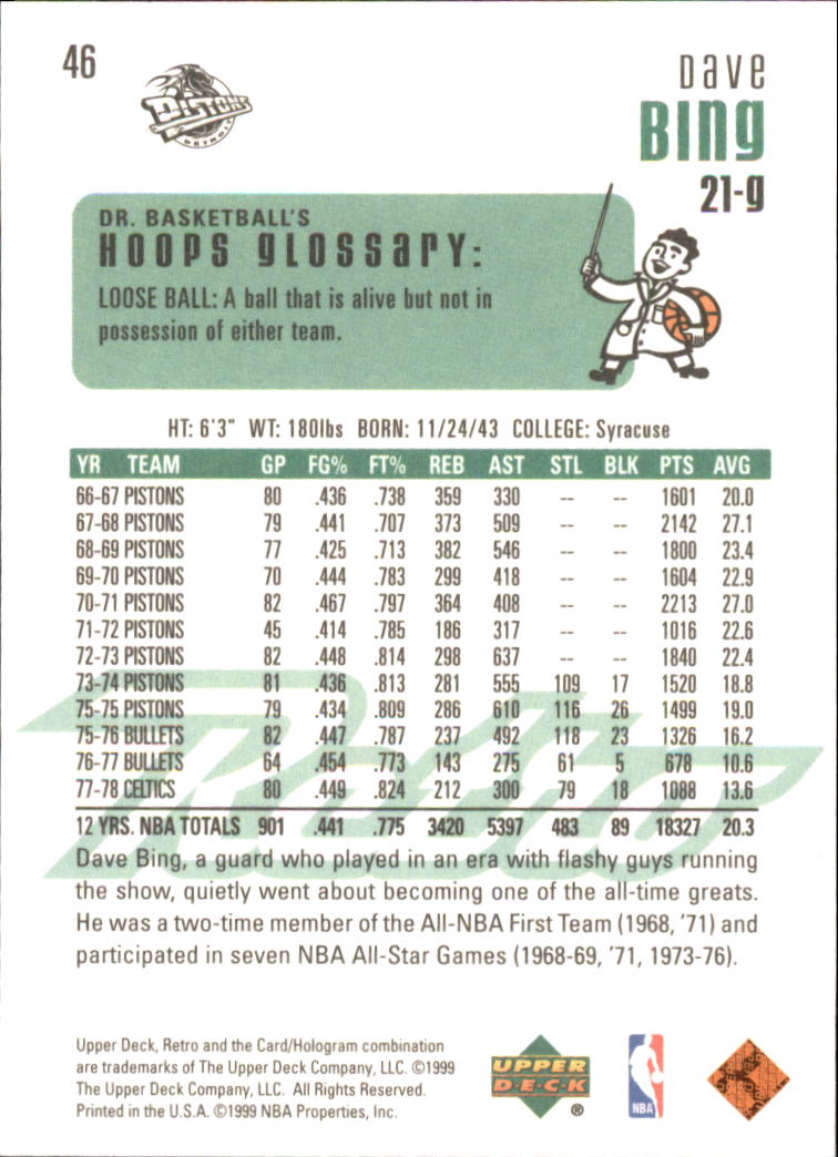 1999/2000 Retro (Upper Deck) Basketball - Picture 85 of 224