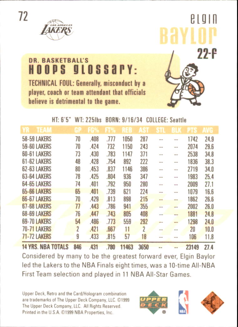 1999/2000 Retro (Upper Deck) Basketball - Picture 129 of 224