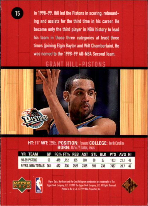 1999/2000 Hardcourt (Upper Deck) Basketball - Picture 11 of 57