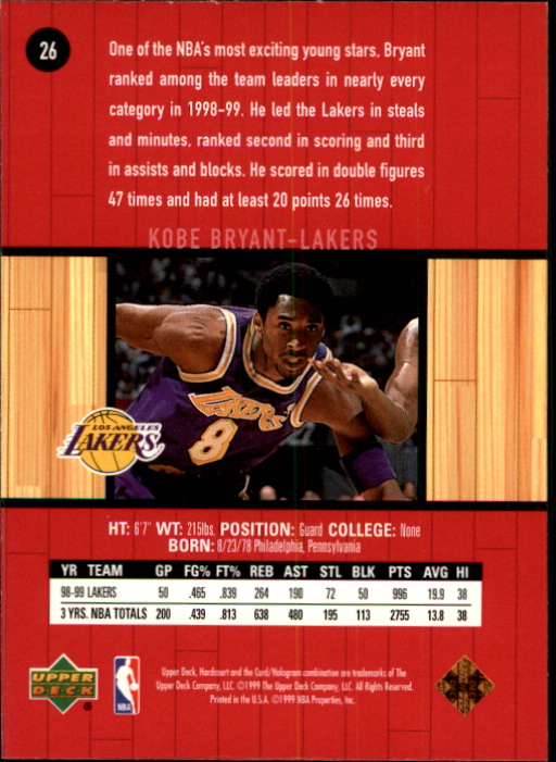 1999/2000 Hardcourt (Upper Deck) Basketball - Picture 13 of 57