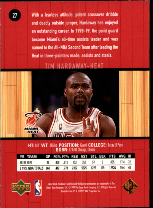 1999/2000 Hardcourt (Upper Deck) Basketball - Picture 15 of 57