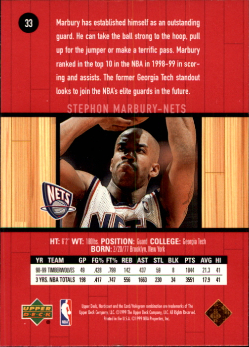 1999/2000 Hardcourt (Upper Deck) Basketball - Picture 17 of 57