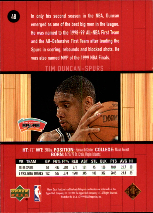 1999/2000 Hardcourt (Upper Deck) Basketball - Picture 27 of 57