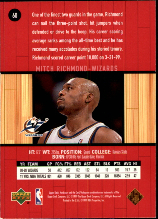 1999/2000 Hardcourt (Upper Deck) Basketball - Picture 37 of 57