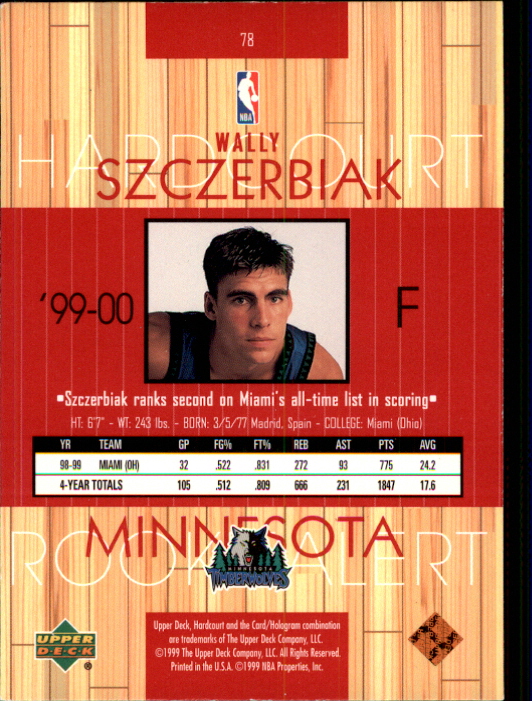 1999/2000 Hardcourt (Upper Deck) Basketball - Picture 49 of 57