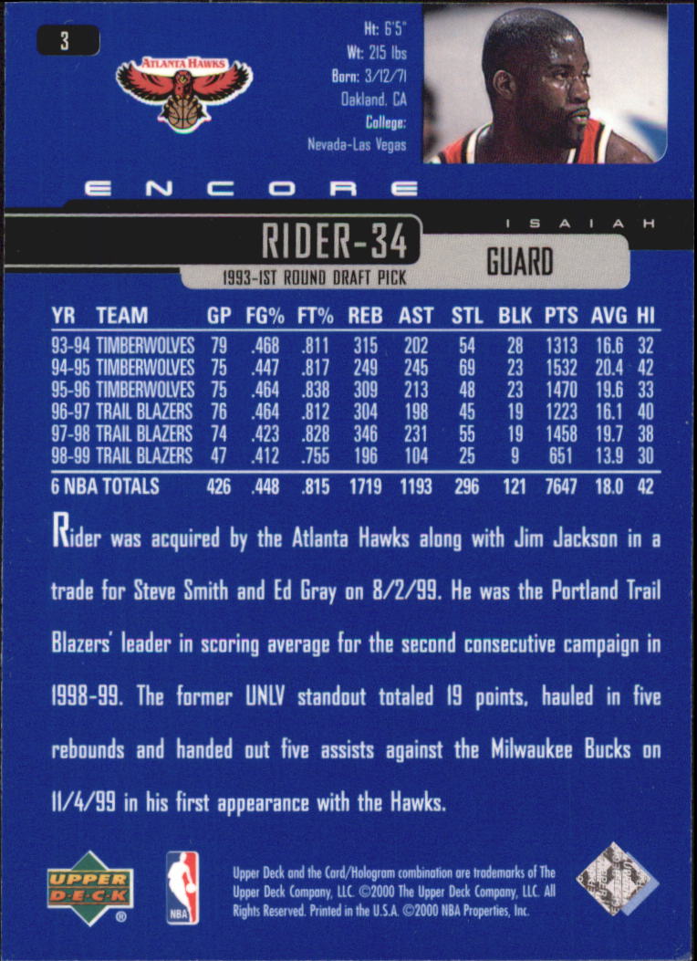 1999/2000 Encore (Upper Deck) Basketball - Picture 5 of 203