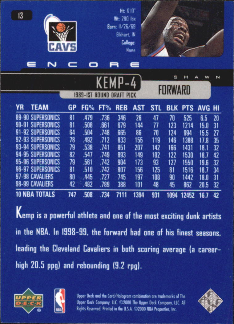 1999/2000 Encore (Upper Deck) Basketball - Picture 25 of 203