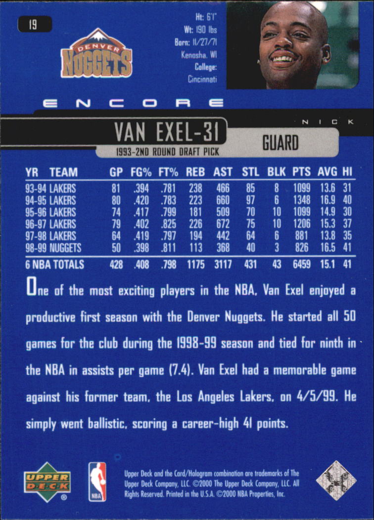 1999/2000 Encore (Upper Deck) Basketball - Picture 35 of 203