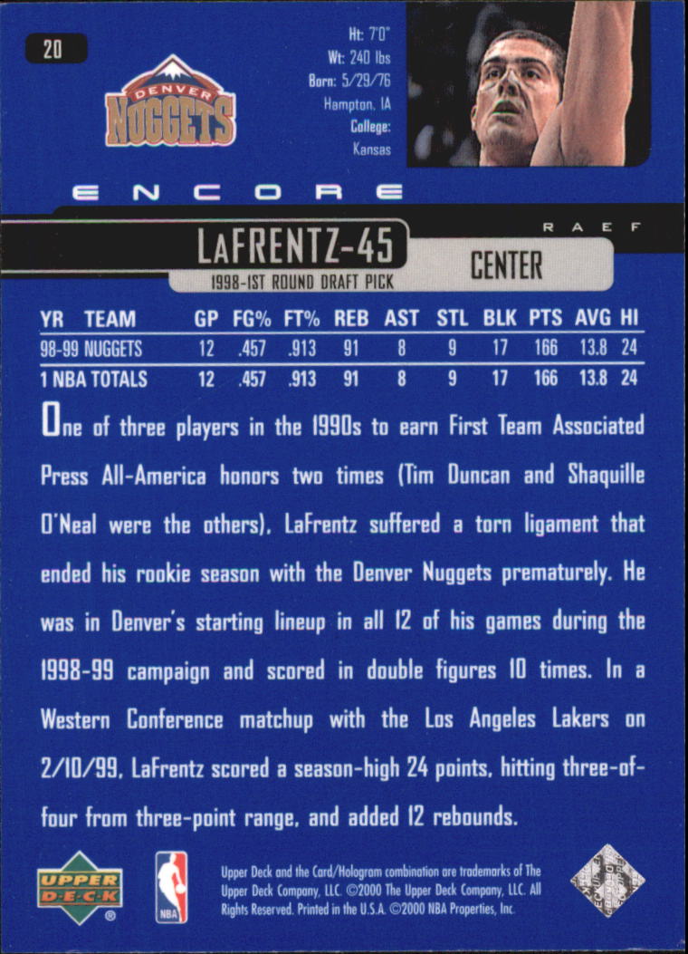 1999/2000 Encore (Upper Deck) Basketball - Picture 37 of 203