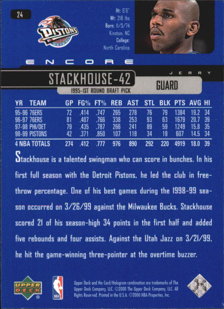 1999/2000 Encore (Upper Deck) Basketball - Picture 45 of 203