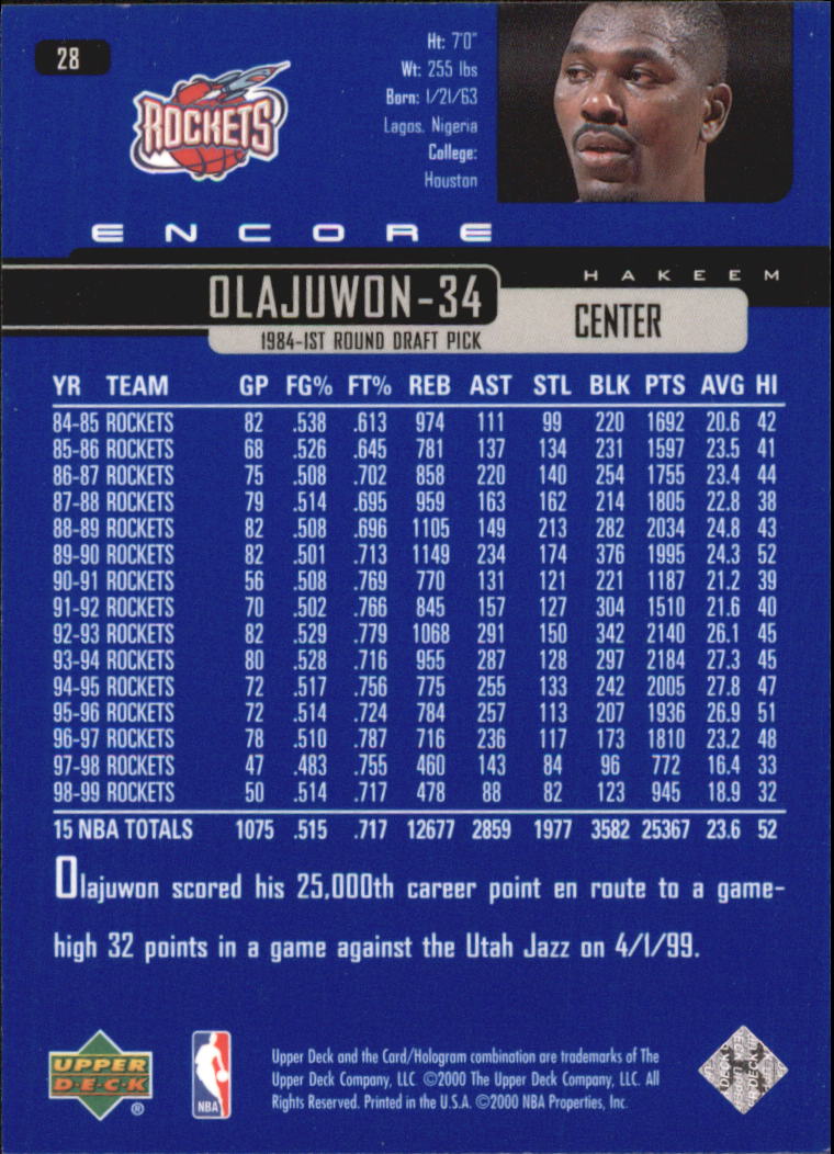 1999/2000 Encore (Upper Deck) Basketball - Picture 53 of 203