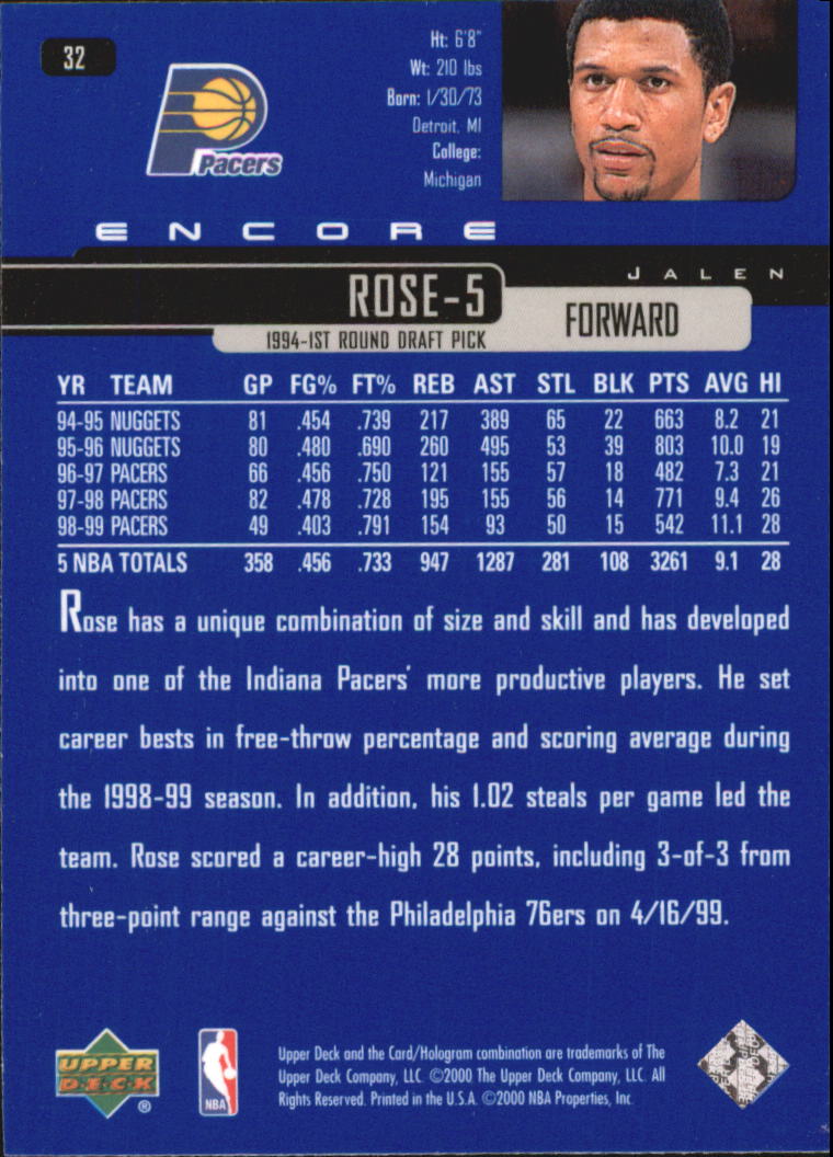 1999/2000 Encore (Upper Deck) Basketball - Picture 61 of 203