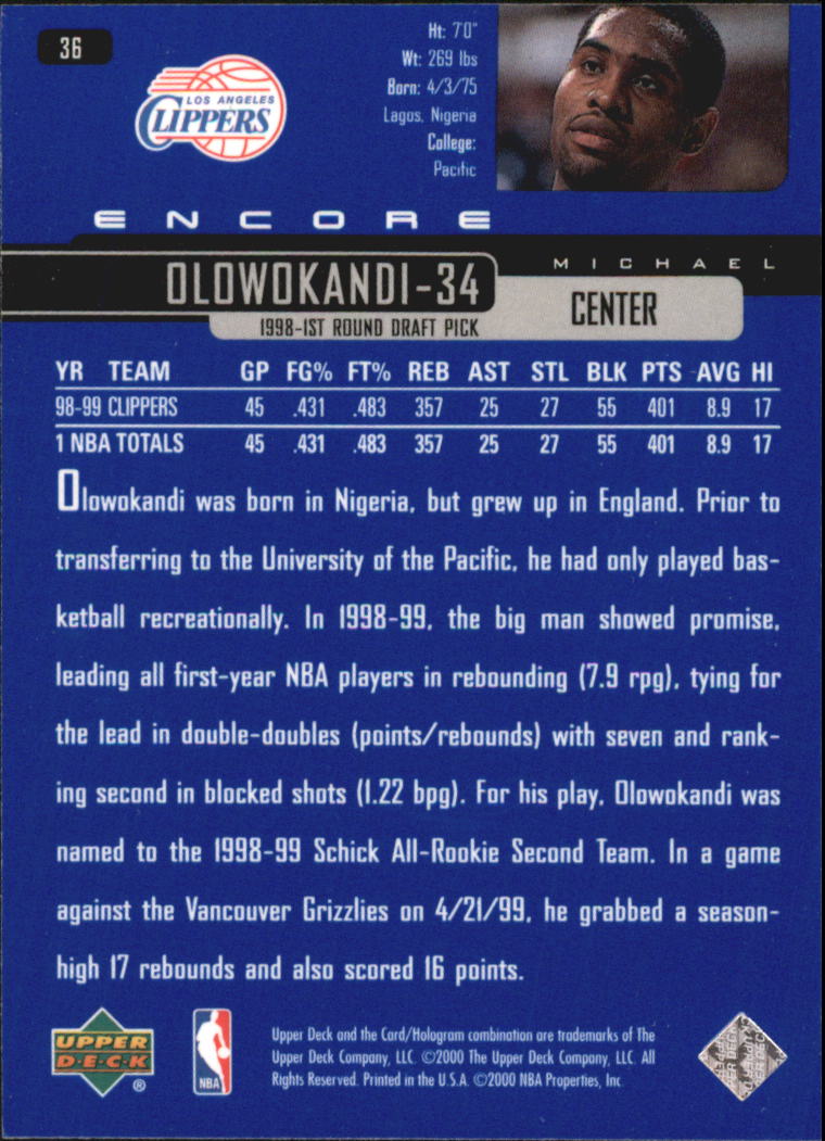 1999/2000 Encore (Upper Deck) Basketball - Picture 69 of 203