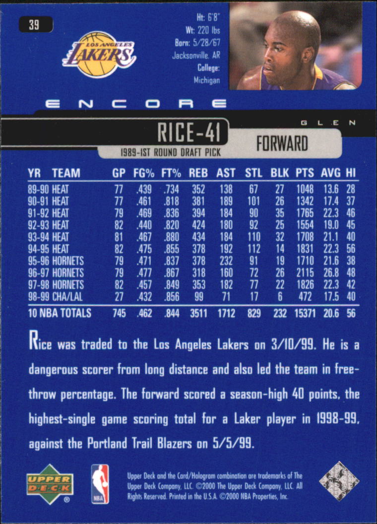 1999/2000 Encore (Upper Deck) Basketball - Picture 75 of 203