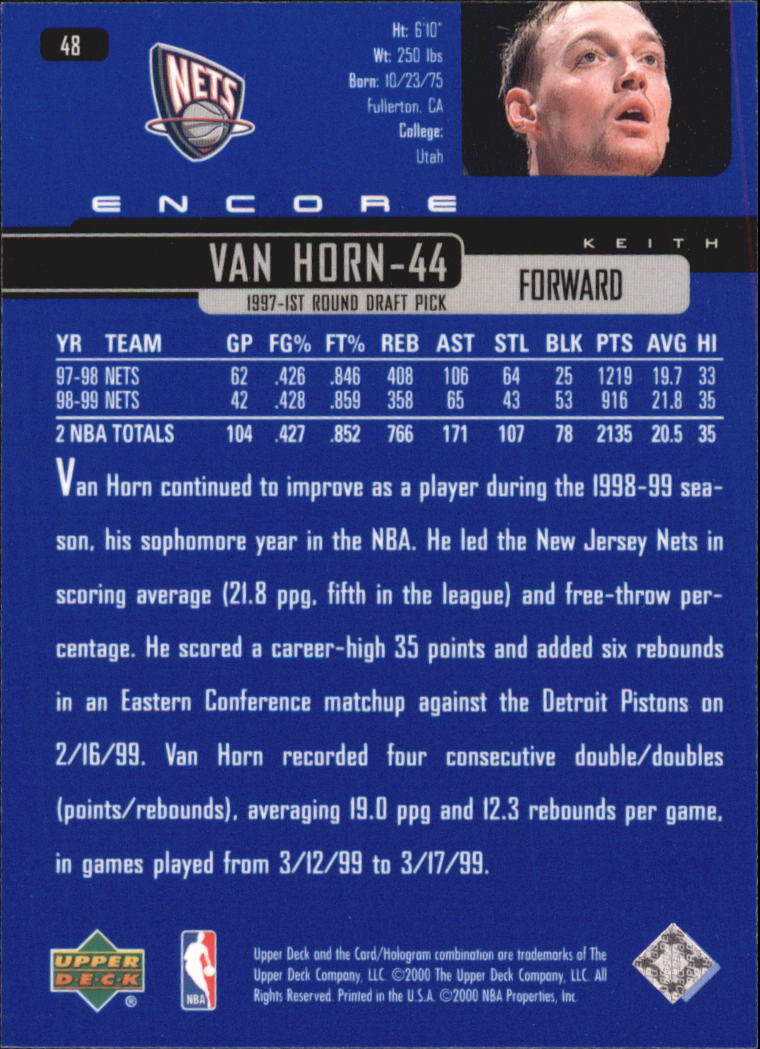 1999/2000 Encore (Upper Deck) Basketball - Picture 93 of 203