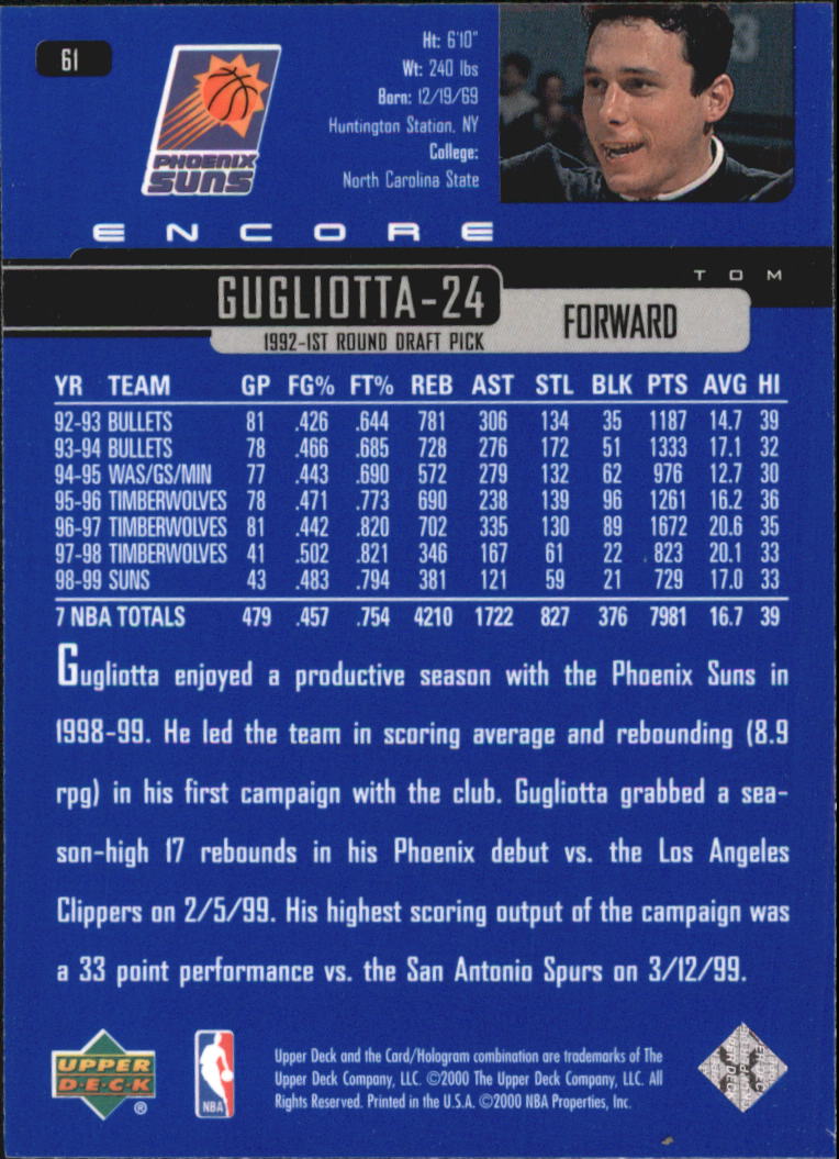1999/2000 Encore (Upper Deck) Basketball - Picture 115 of 203