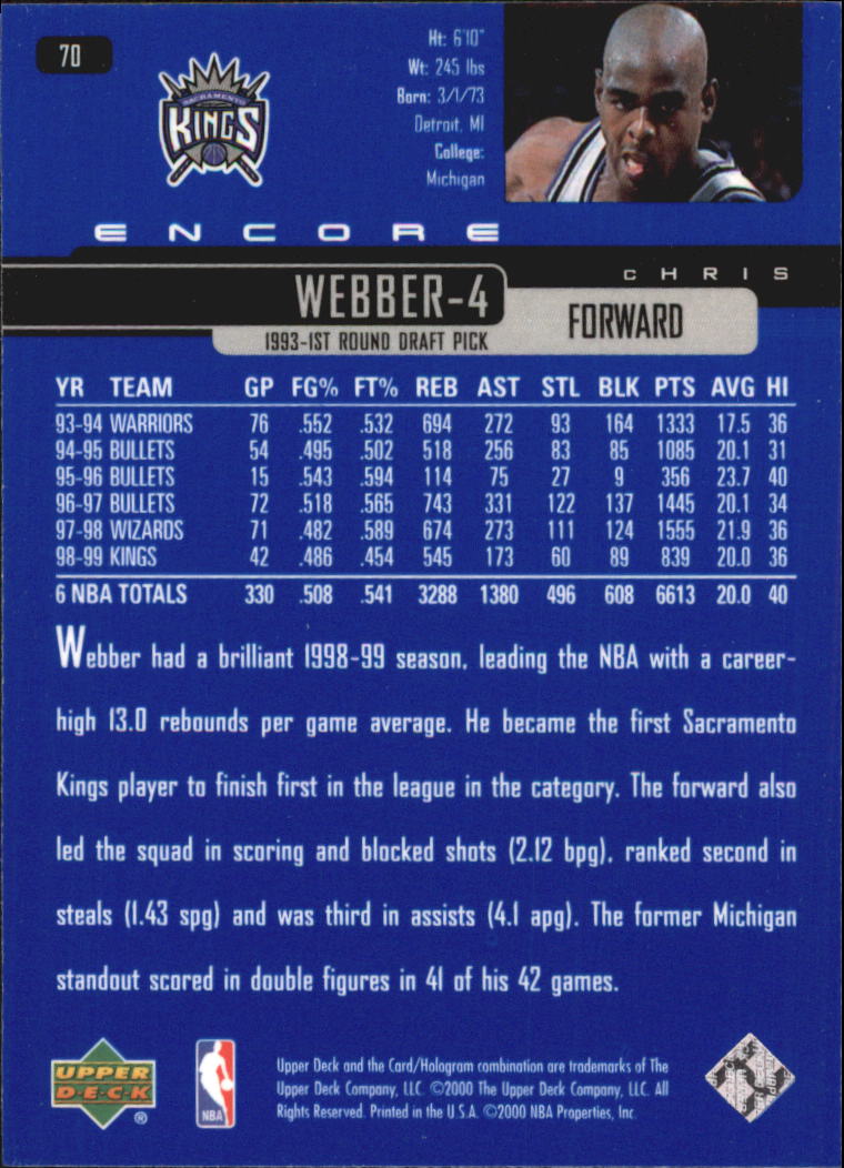 1999/2000 Encore (Upper Deck) Basketball - Picture 133 of 203