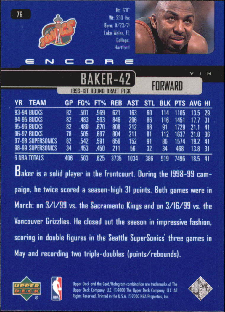 1999/2000 Encore (Upper Deck) Basketball - Picture 145 of 203