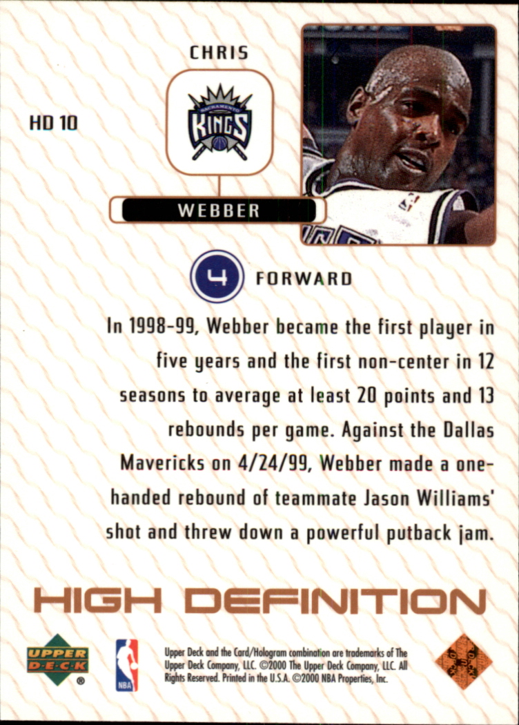 1999/2000 Upper Deck Basketball Part 2 Insert Cards - Picture 33 of 87
