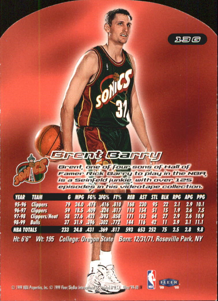 1999/2000 Ultra (Fleer) Basketball Part 2 Parallel and Insert Cards - Picture 13 of 151