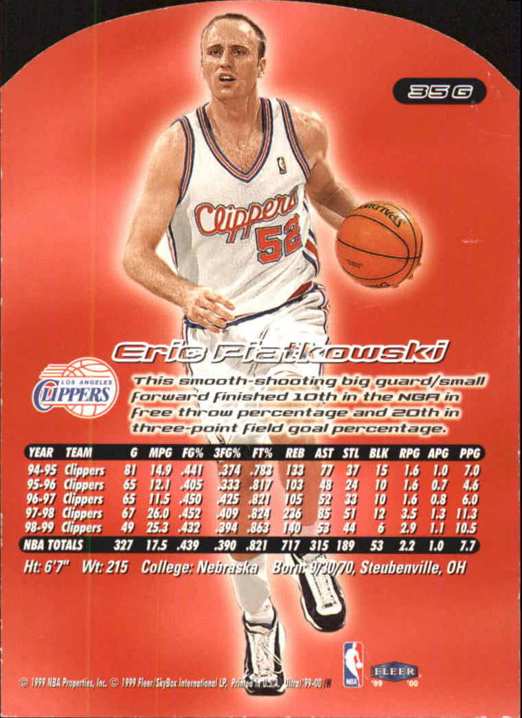 1999/2000 Ultra (Fleer) Basketball Part 2 Parallel and Insert Cards - Picture 33 of 151