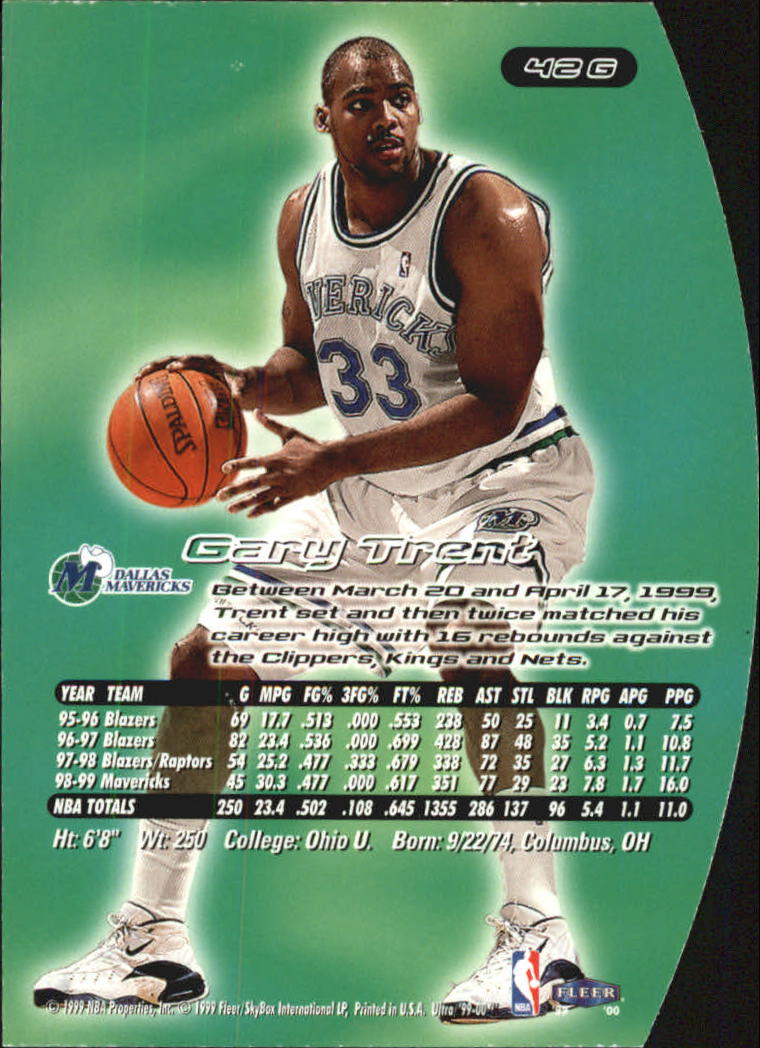 1999/2000 Ultra (Fleer) Basketball Part 2 Parallel and Insert Cards - Picture 43 of 151