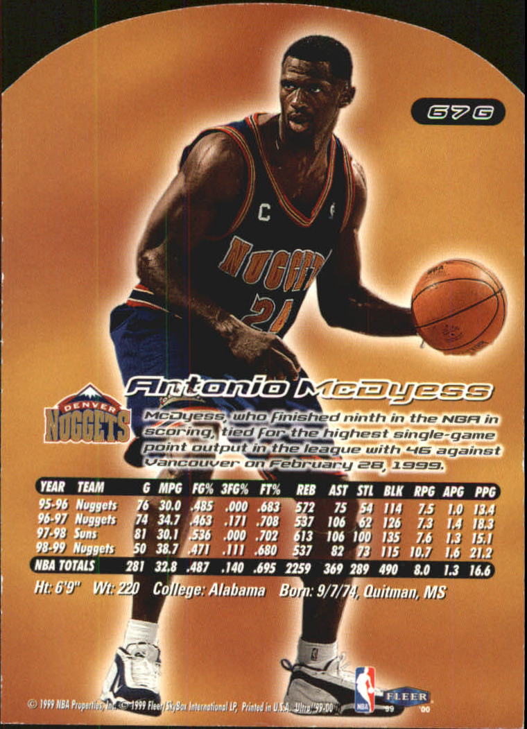 1999/2000 Ultra (Fleer) Basketball Part 2 Parallel and Insert Cards - Picture 65 of 151