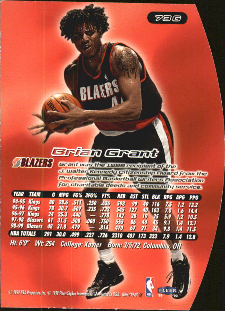 1999/2000 Ultra (Fleer) Basketball Part 2 Parallel and Insert Cards - Picture 73 of 151