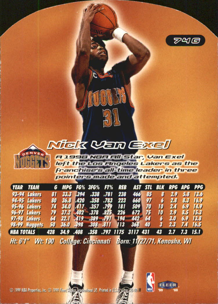 1999/2000 Ultra (Fleer) Basketball Part 2 Parallel and Insert Cards - Picture 75 of 151
