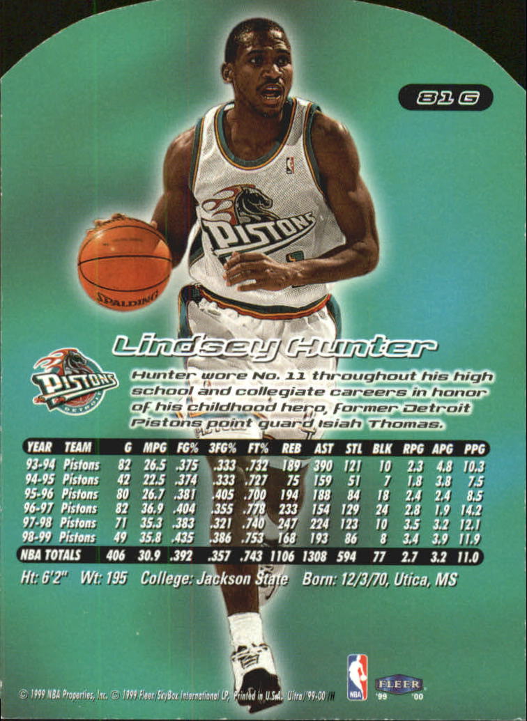 1999/2000 Ultra (Fleer) Basketball Part 2 Parallel and Insert Cards - Picture 81 of 151
