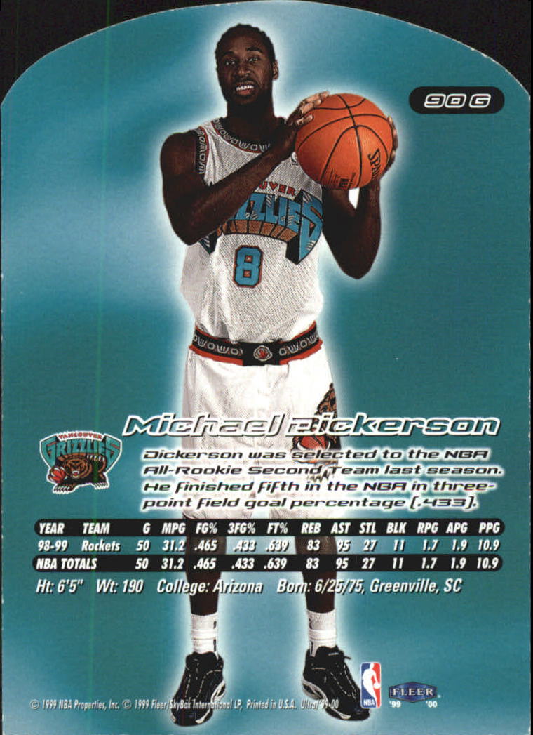 1999/2000 Ultra (Fleer) Basketball Part 2 Parallel and Insert Cards - Picture 91 of 151