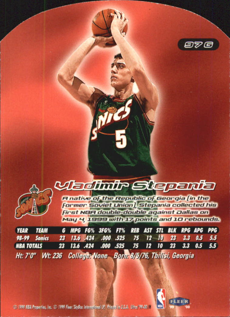 1999/2000 Ultra (Fleer) Basketball Part 2 Parallel and Insert Cards - Picture 103 of 151