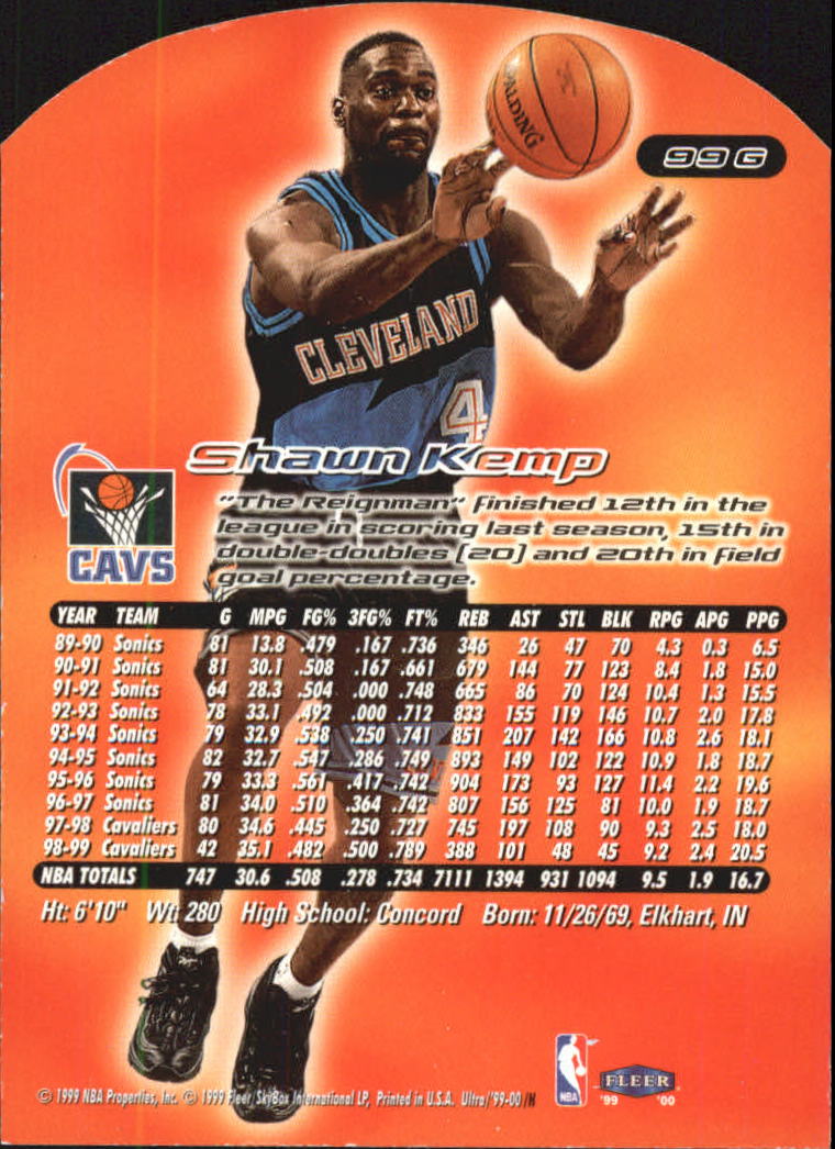 1999/2000 Ultra (Fleer) Basketball Part 2 Parallel and Insert Cards - Picture 107 of 151