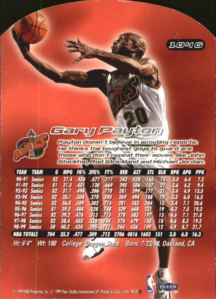1999/2000 Ultra (Fleer) Basketball Part 2 Parallel and Insert Cards - Picture 111 of 151